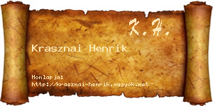Krasznai Henrik névjegykártya